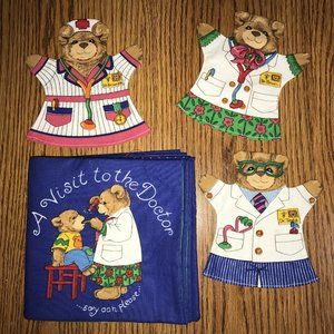 Visit to the Doctor cloth book & hand puppets New
